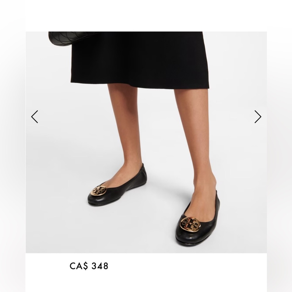 Tory Burch Black Leather Ballerina shoes. Size 37 - Picture 7 of 7